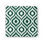 Özel Tasarım Koyu Yeşil İkat Desenli Dijital Baskılı Fermuarlı Sandalye Minderi Realhomes