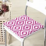 Özel Tasarım Mor İkat Desenli Dijital Baskılı Fermuarlı Sandalye Minderi Realhomes