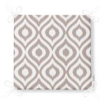 Özel Tasarım Vizon İkat Desenli Dijital Baskılı Fermuarlı Sandalye Minderi Realhomes