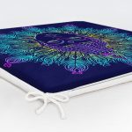 Mandala İçinde Buddha Çizimli Dekoratif Fermuarlı Sandalye Minderi Realhomes