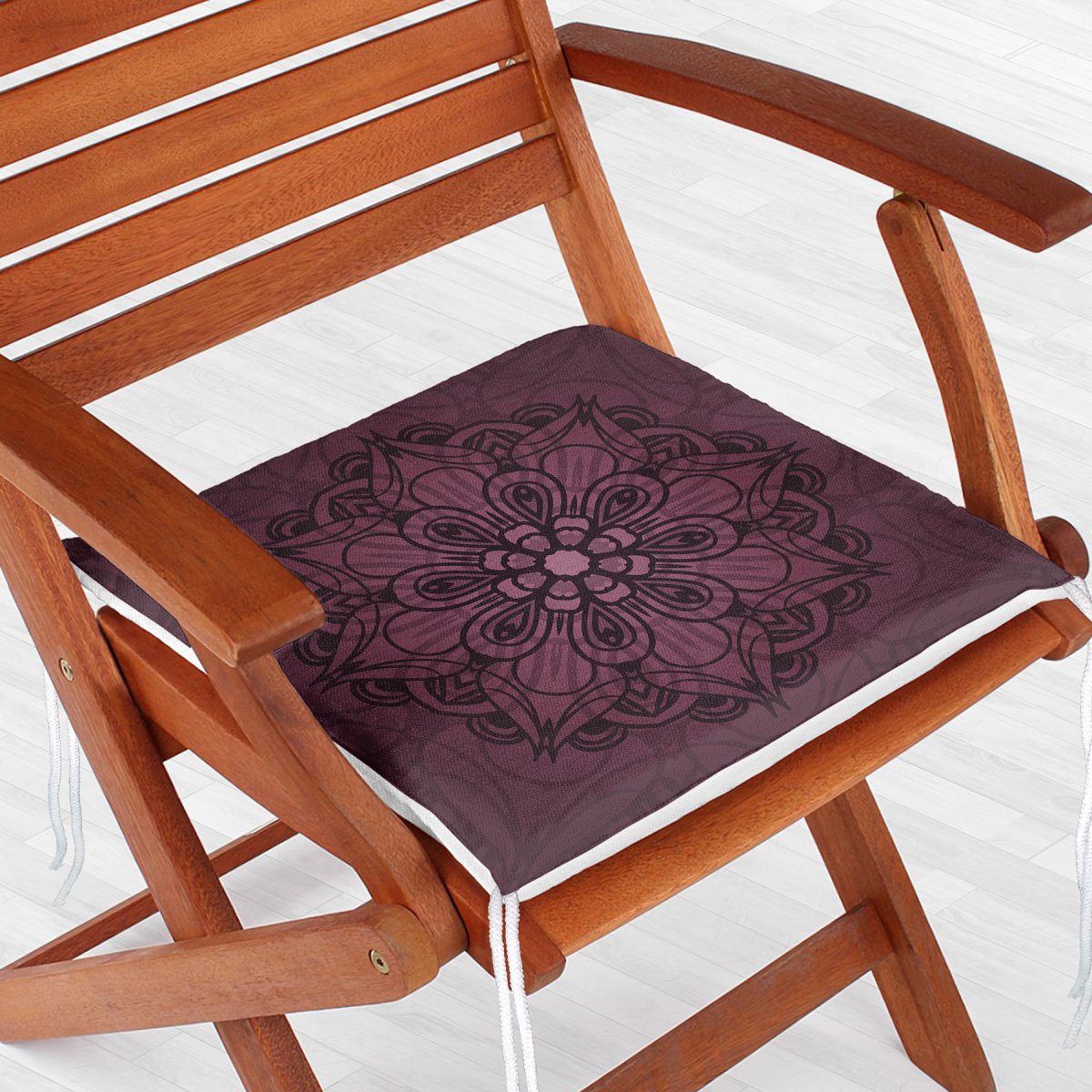 Eski Lavanta Renkli Mandala Motifli Modern Fermuarlı Sandalye Minderi Realhomes