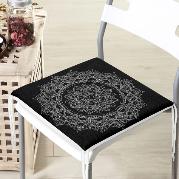 - httpsrealarge.comserdarMinderFermuarli-KareFrm-5126-Gorsel12-Gorsel - Realhomes  Siyah Zeminde Kare Mandala Desenli Özel Tasarım Fermuarlı Sandalye Minderi Realhomes