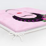 Pembe Zeminde Kahlo Frida Baskılı Fermuarlı Sandalye Minderi Realhomes