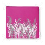 Fuşya Zeminde Beyaz Çiçek Dijital Baskılı Fermuarlı Sandalye Minderi Realhomes