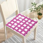 Lacivert Zeminde Geometrik Kare Motifli Dekoratif Fermuarlı Sandalye Minderi Realhomes