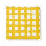 Sarı Zeminde Geometrik Kare Motifli Dekoratif Fermuarlı Sandalye Minderi Realhomes