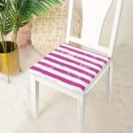 Mor Çizgili Motifli Dekoratif Modern Fermuarlı Sandalye Minderi Realhomes