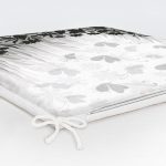 RealHomes Siyah Çiçekler Üzerinde Kelebek Motifli Özel Tasarım Fermuarlı Sandalye Minderi Realhomes