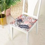 Beyaz Zeminde Renkli Yaprak Desenli Fermuarlı Sandalye Minderi Realhomes