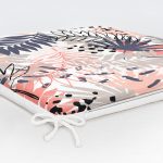 Beyaz Zeminde Renkli Yaprak Desenli Fermuarlı Sandalye Minderi Realhomes