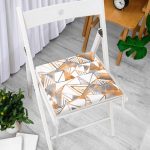 Gold Üçgenler İçinde Gri Boyama Çalışması Özel Tasarım Fermuarlı Sandalye Minderi Realhomes