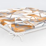 Gold Üçgenler İçinde Gri Boyama Çalışması Özel Tasarım Fermuarlı Sandalye Minderi Realhomes