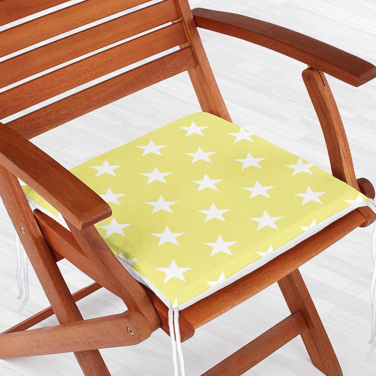 Yıldız Desenli Dekorati Kare Sandalye Minderi 40x40cm ermuarlı Realhomes