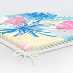 RealHomes Özel Tasarım Renkli Yaprak Motifli Fermuarlı Sandalye Minderi Realhomes