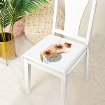 Beyaz Zemin Üzerinde Kurumuş Çiçek Motifli Modern Fermuarlı Sandalye Minderi Realhomes