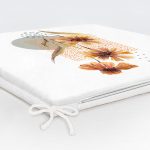 Beyaz Zemin Üzerinde Kurumuş Çiçek Motifli Modern Fermuarlı Sandalye Minderi Realhomes