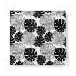 Siyah Ve Beyaz Yaprak Motifli Dekoratif Fermuarlı Sandalye Minderi Realhomes