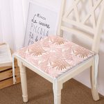 Pembe Tropik Yaprak Motifli Özel Tasarım Dijital Baskılı Fermuarlı Sandalye Minderi Realhomes