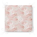 Gri Zemin Üzerinde Pembe Özel Tasarım Yaprak Motifli Fermuarlı Sandalye Minderi Realhomes