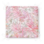 Mermer Zemin Üzerinde Gold Aytıntı Temalı Pembe Tropik Yaprak Desenli Fermuarlı Sandalye Minderi Realhomes