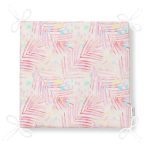 Renkli Puantiyeli Zeminde Renkli Yaprak Motifli Dekoratif Fermuarlı Sandalye Minderi Realhomes