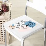 Portre Baskılı Dekoratif Özel Tasarım Fermuarlı Sandalye Minderi Realhomes