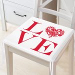 Aşk Temalı Dekorati Kare Sandalye Minderi 40x40cm ermuarlı Realhomes