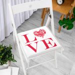 Aşk Temalı Dekorati Kare Sandalye Minderi 40x40cm ermuarlı Realhomes