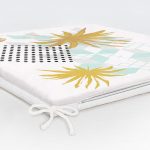 Geometrik Çizimler Üzerinde Tropik Yaprak Motifli Fermuarlı Sandalye Minderi Realhomes