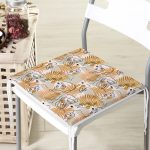 Tropik Gold Yapraklar Üzerinde Antik Yunan Tanrısı Desenli Fermuarlı Sandalye Minderi Realhomes