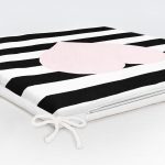 Pembe Kalp Dekorati Kare Sandalye Minderi 40x40cm Fermuarlı Realhomes