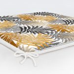 Renkli Yapraklar Üzerinde Nokta Tasarımlı Fermuarlı Sandalye Minderi Realhomes