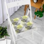 Sarı Yapraklar Üzerinde Nokta Tasarımlı Fermuarlı Sandalye Minderi Realhomes