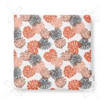 Beyaz Zemin Üzerinde Pembe Noktalı Tropik Yaprak Desenli Fermuarlı Sandalye Minderi Realhomes