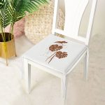 Gri Zeminde Palmiye Yaprakları Motifli Fermuarlı Sandalye Minderi Realhomes