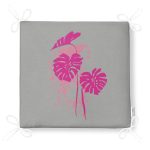 Fuşya Palmiye Yaprak Baskılı Dekoratif Fermuarlı Sandalye Minderi Realhomes