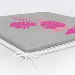 Fuşya Palmiye Yaprak Baskılı Dekoratif Fermuarlı Sandalye Minderi Realhomes