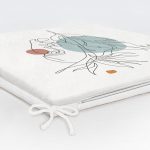 Portre Çizim Üzerinde Yaprak Desenli Dekoratif Fermuarlı Sandalye Minderi Realhomes