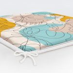 Renkli Puantiye Üzerinde Kelebek Tasarımlı Fermuarlı Sandalye Minderi Realhomes