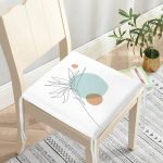 Beyaz Zeminde İnce Yaprak Desenli Dekoratif Fermuarlı Sandalye Minderi Realhomes