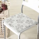 Kot Zeminli Yıldız Motifli Dekoratif Dijital Baskılı Fermuarlı Sandalye Minderi Realhomes