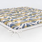 Gri Zeminde Dalgalı Çizgiler Üzerinde Damla Motifli Fermuarlı Sandalye Minderi Realhomes