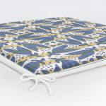 Kahverengi Çizgiler Üzerinde Soyut Çizimli Dijital Baskılı Fermuarlı Sandalye Minderi Realhomes