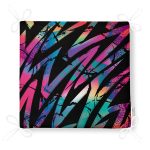 Siyah Zemin Üzerinde Neon Zigzag Desenli Dekoratif Fermuarlı Sandalye Minderi Realhomes