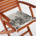 Siyah Beyaz Zeminde Kral Ve Kraliçe Motifli Dekoratif Fermuarlı Sandalye Minderi Realhomes