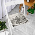 Siyah Beyaz Zeminde Kral Ve Kraliçe Motifli Dekoratif Fermuarlı Sandalye Minderi Realhomes