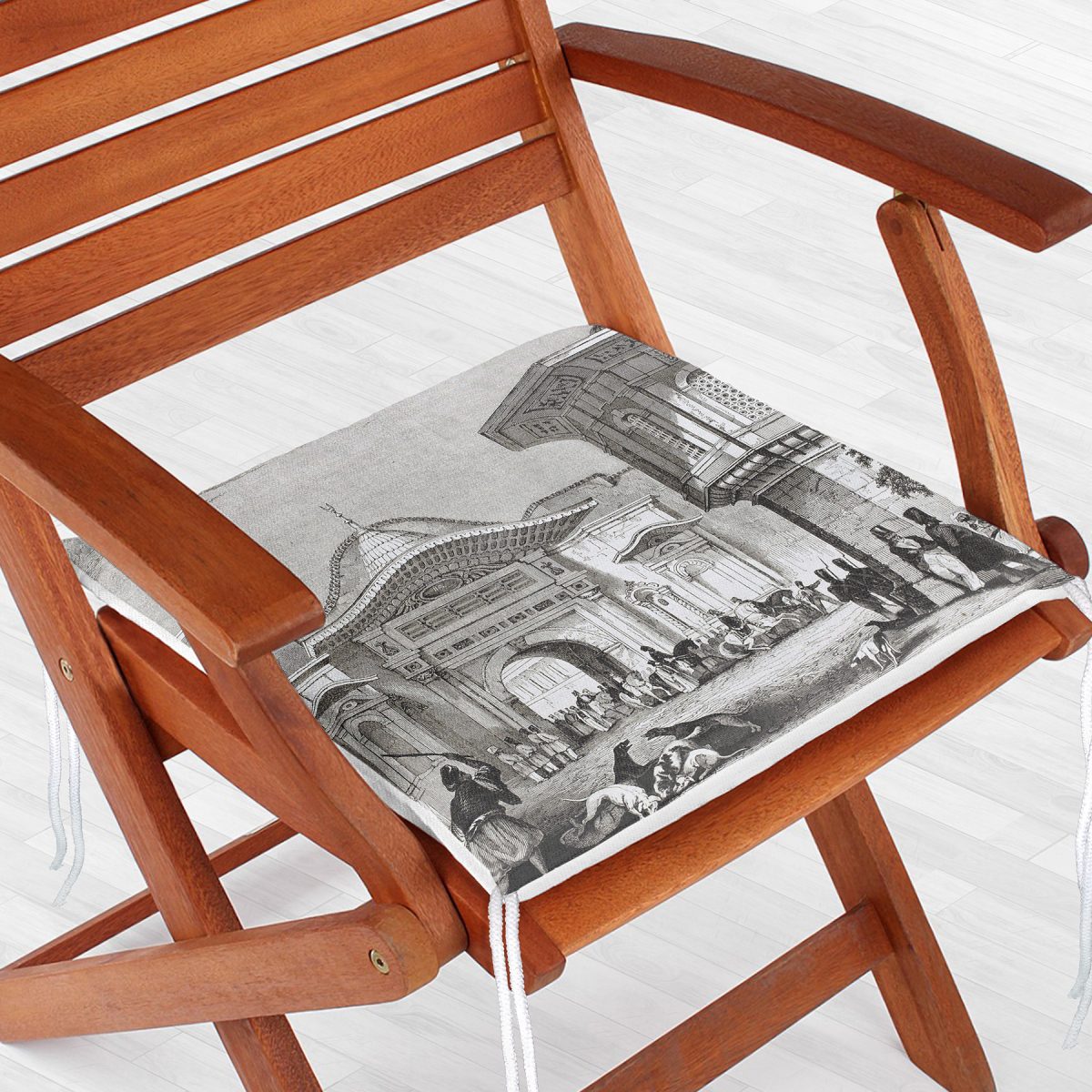 Osmanlı Çarşı Temalı Dekoratif Fermuarlı Sandalye Minderi Realhomes