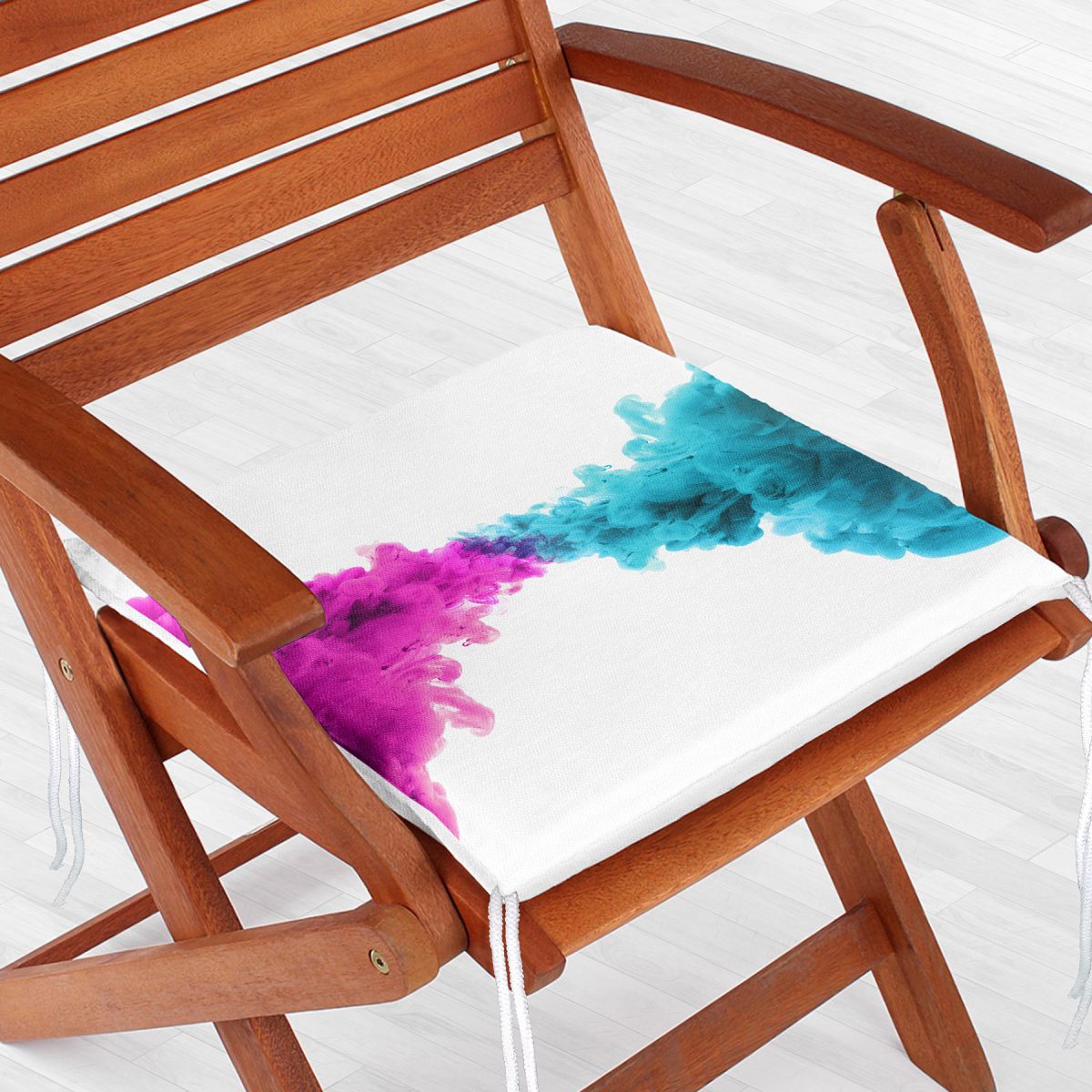 Renli Duman Desenli Modern Fermuarlı Sandalye Minderi Realhomes