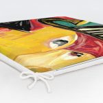 Müzik Temalı Soyut Kadın Motifli Fermuarlı Sandalye Minderi Realhomes