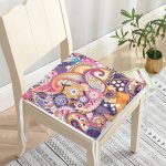 Dalgalı Geometrik Çiçek Motifli Fermuarlı Sandalye Minderi Realhomes